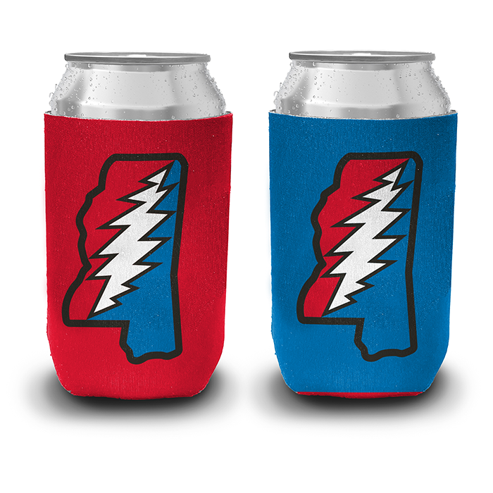 Ole Miss Bolt Design Standard Can Koozie