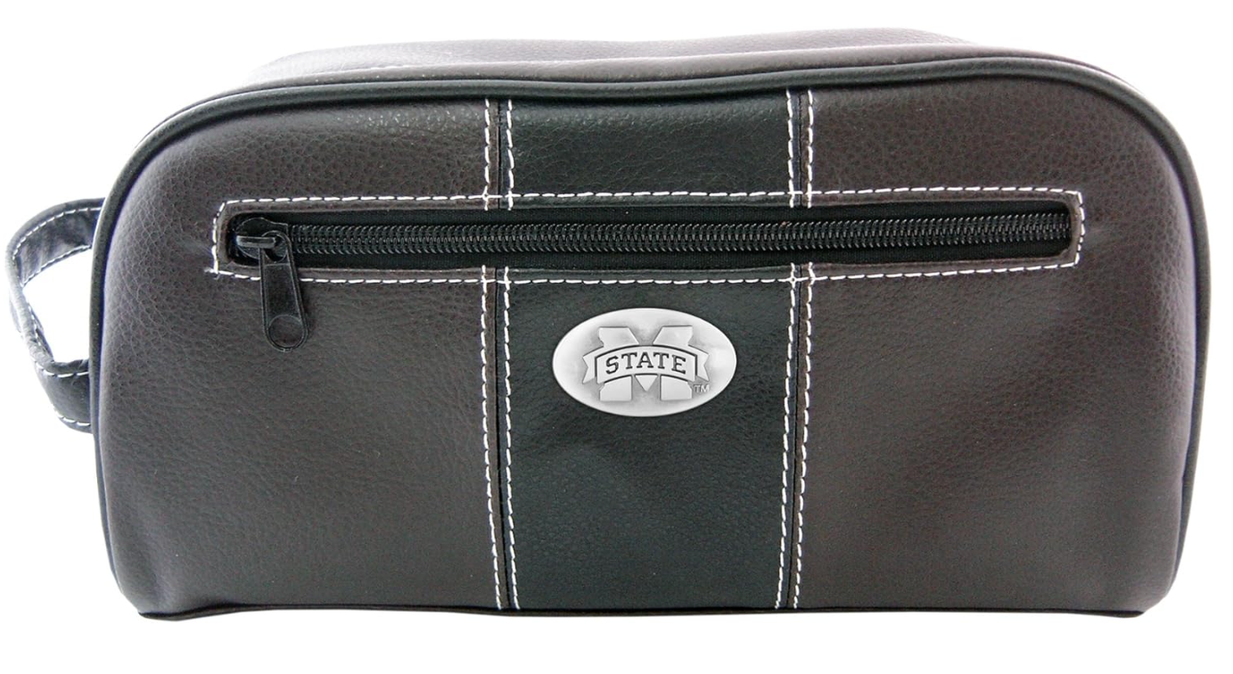 Zep Pro Mississippi State Dark Brown Leather Toiletry Bag