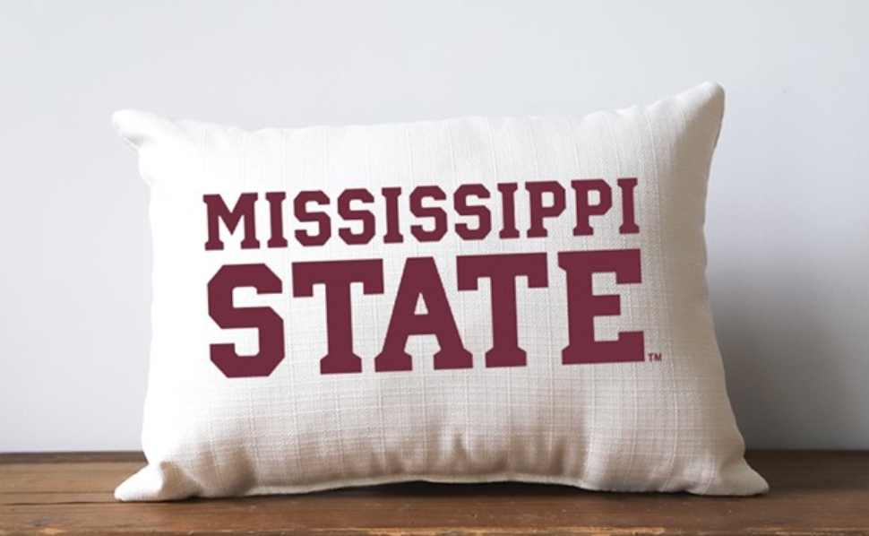 Little Birdie-MISSISSIPPI STATE WORD MARK PILLOW