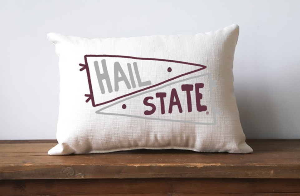 Little Birdie-DOUBLE COLLEGIATE PENNANT PILLOW - MSU