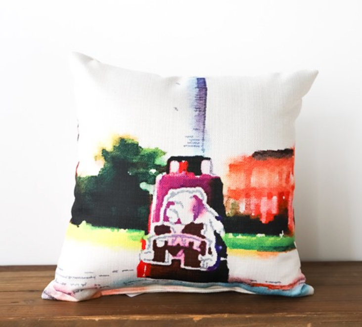 Little Birdie-WATERCOLOR COWBELL PILLOW