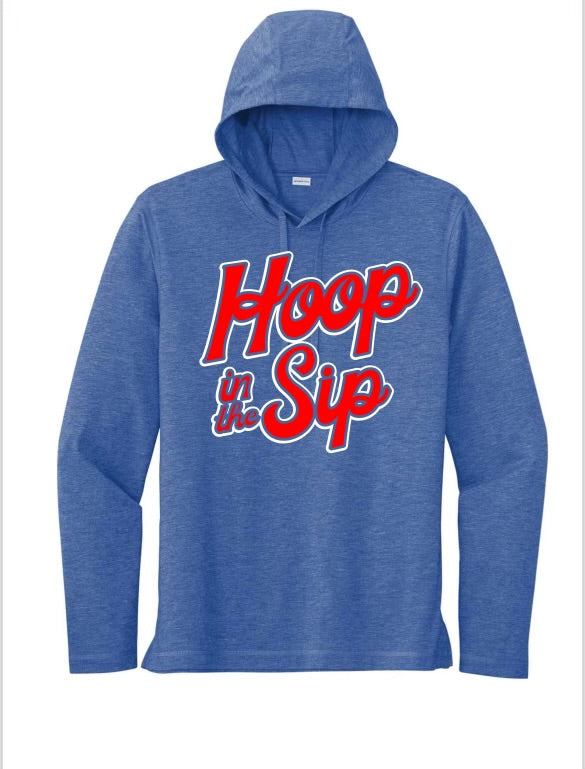 Hoop in the Sip T-Shirt Hoodie- Royal Blue