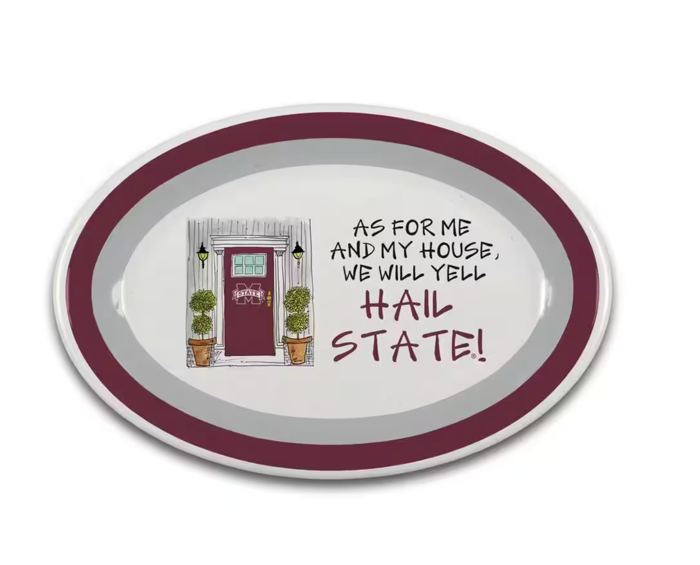 Magnolia Lane "As for me" Platter - Mississippi State Home Decor