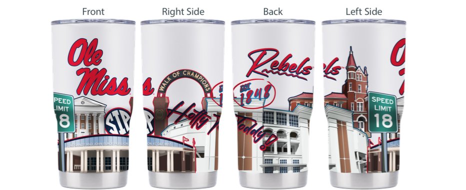 Gametime 20 oz Campus Edition Stainless Steel Tumbler Ole Miss