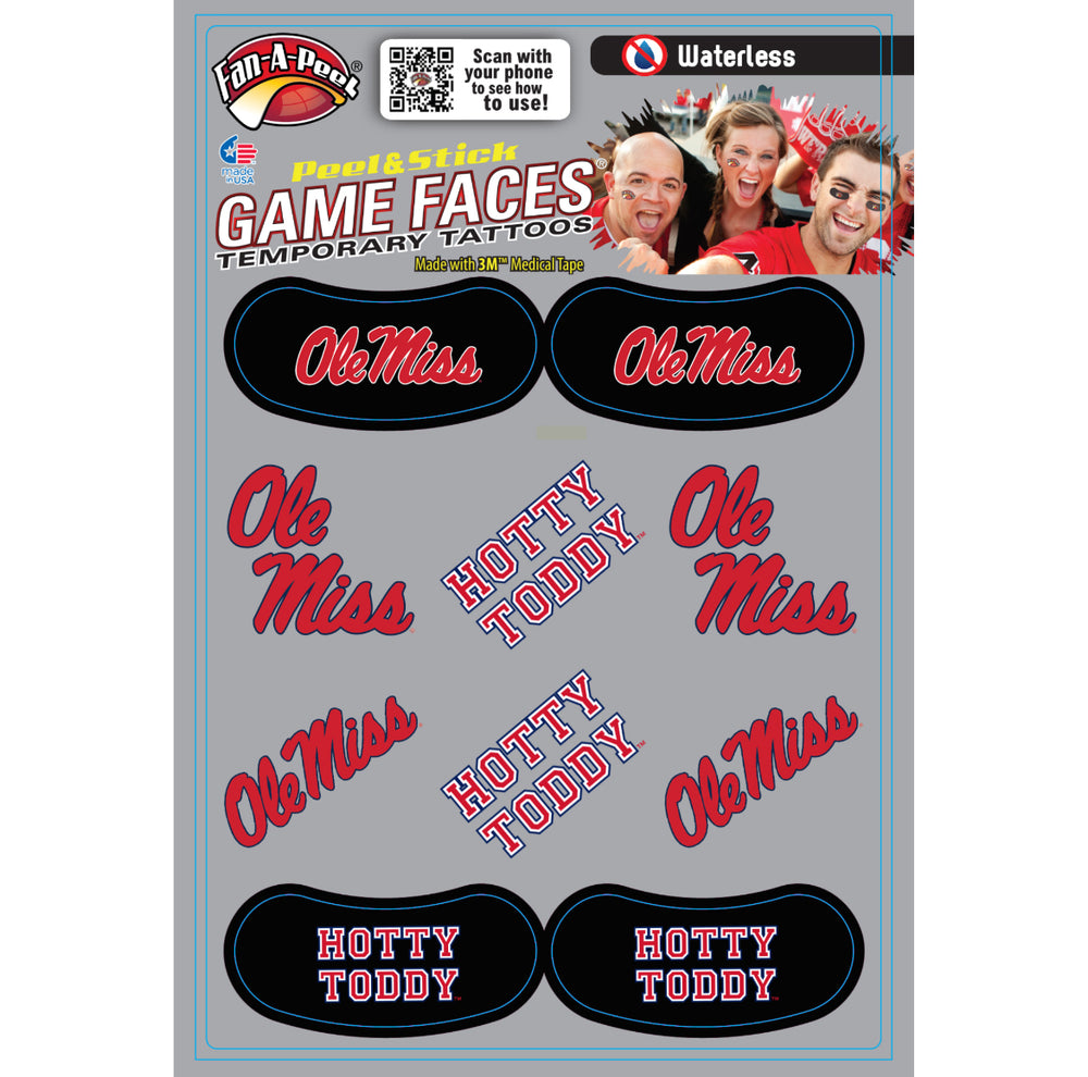 Ole Miss Combo Peel and Stick Temporary Tattoos