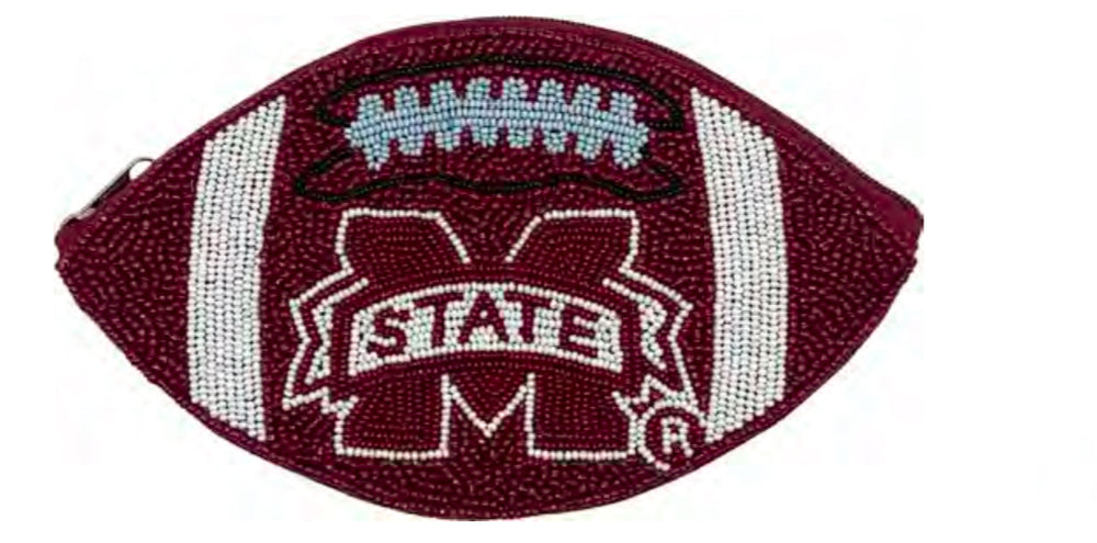 Mississippi State Football Beaded Pouch