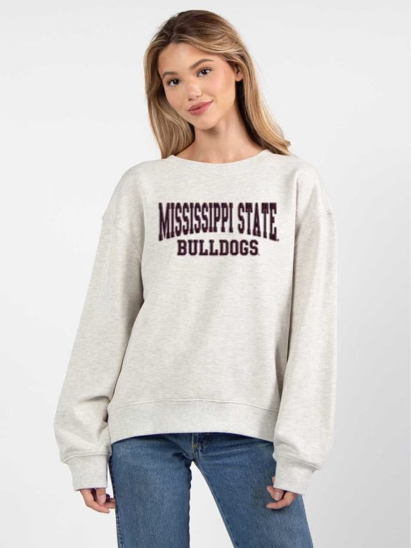 Chicka-d Mississippi State Old School Crew - Ash Grey