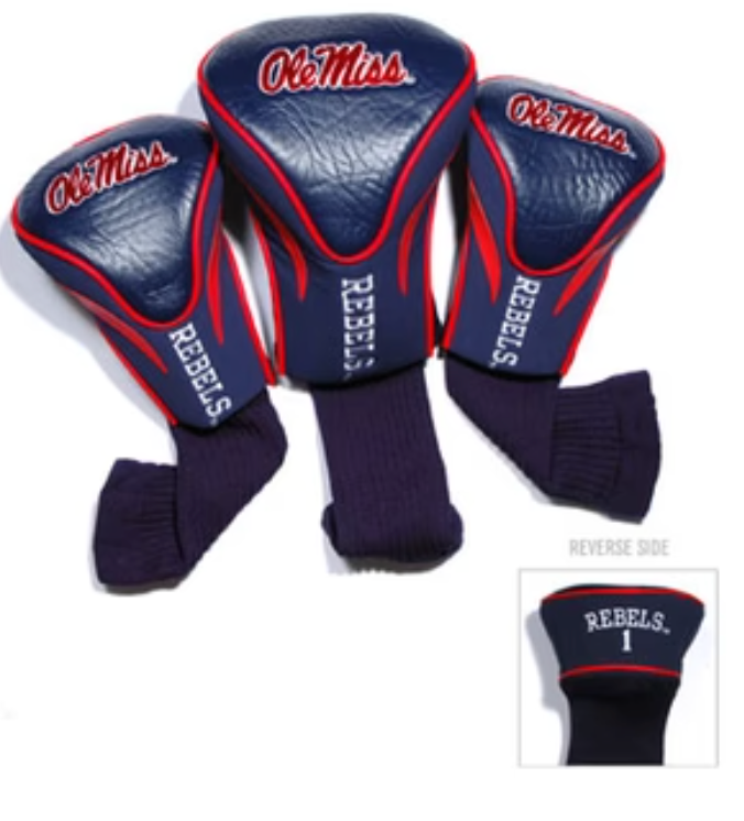 Ole Miss Pack of 3 Golf Headcovers