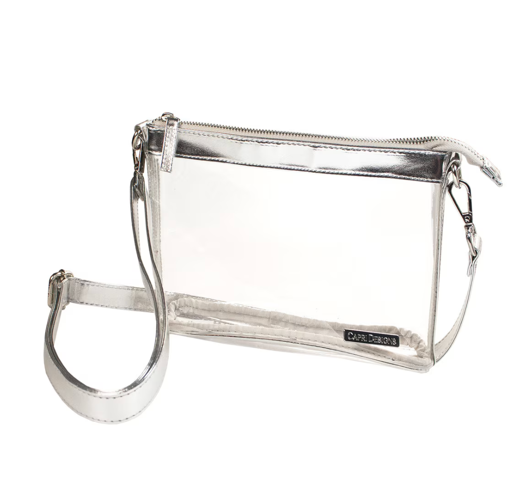 Capri Designs Small Clear Crossbody with Silver Accents