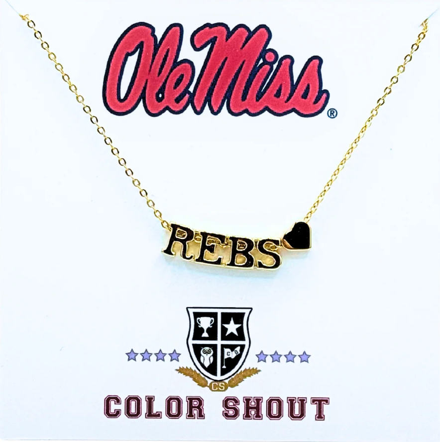 Ole Miss Heart Necklace
