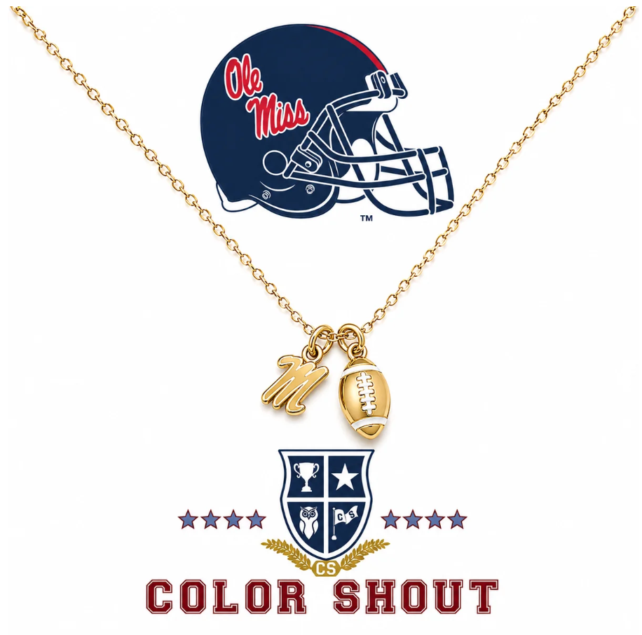 Ole Miss Football Charm Necklace