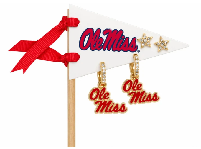 Ole Miss Pennant Pair Earring Set