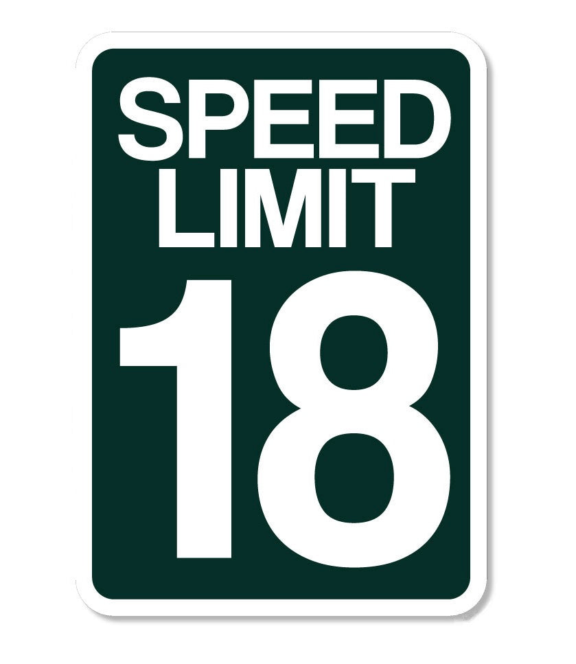 Speed Limit 18 Sign Sticker