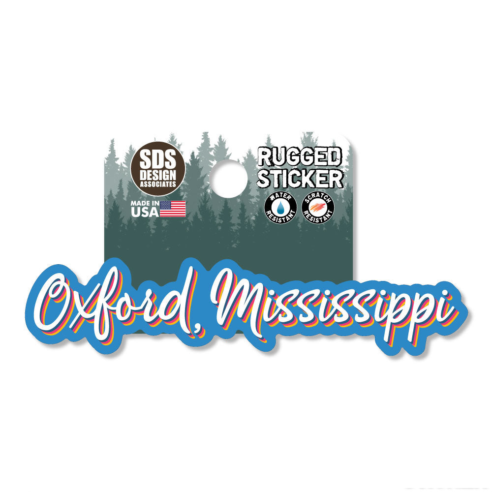 Blue Oxford Mississippi Rugged Sticker