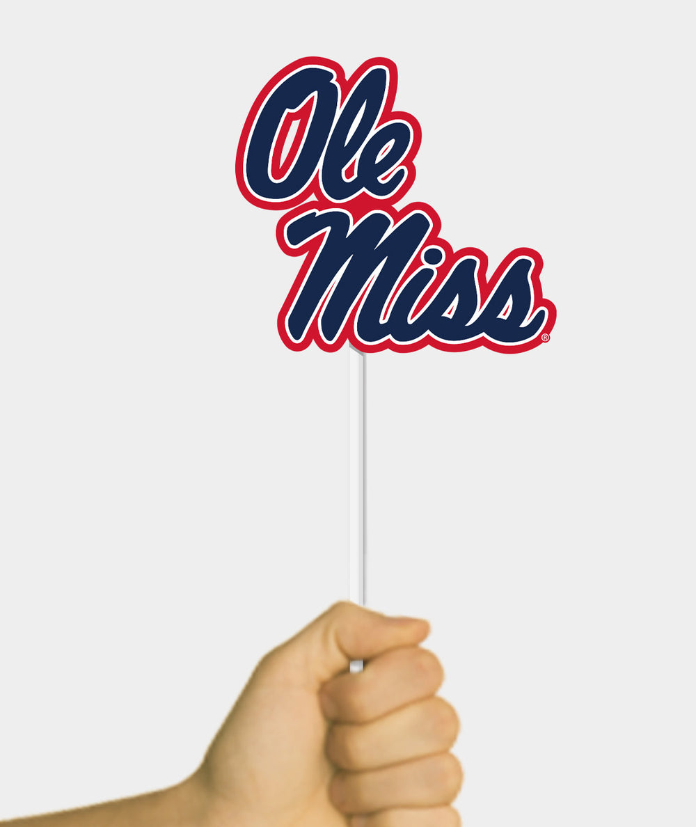Flag Display Stacked Ole Miss Script Design