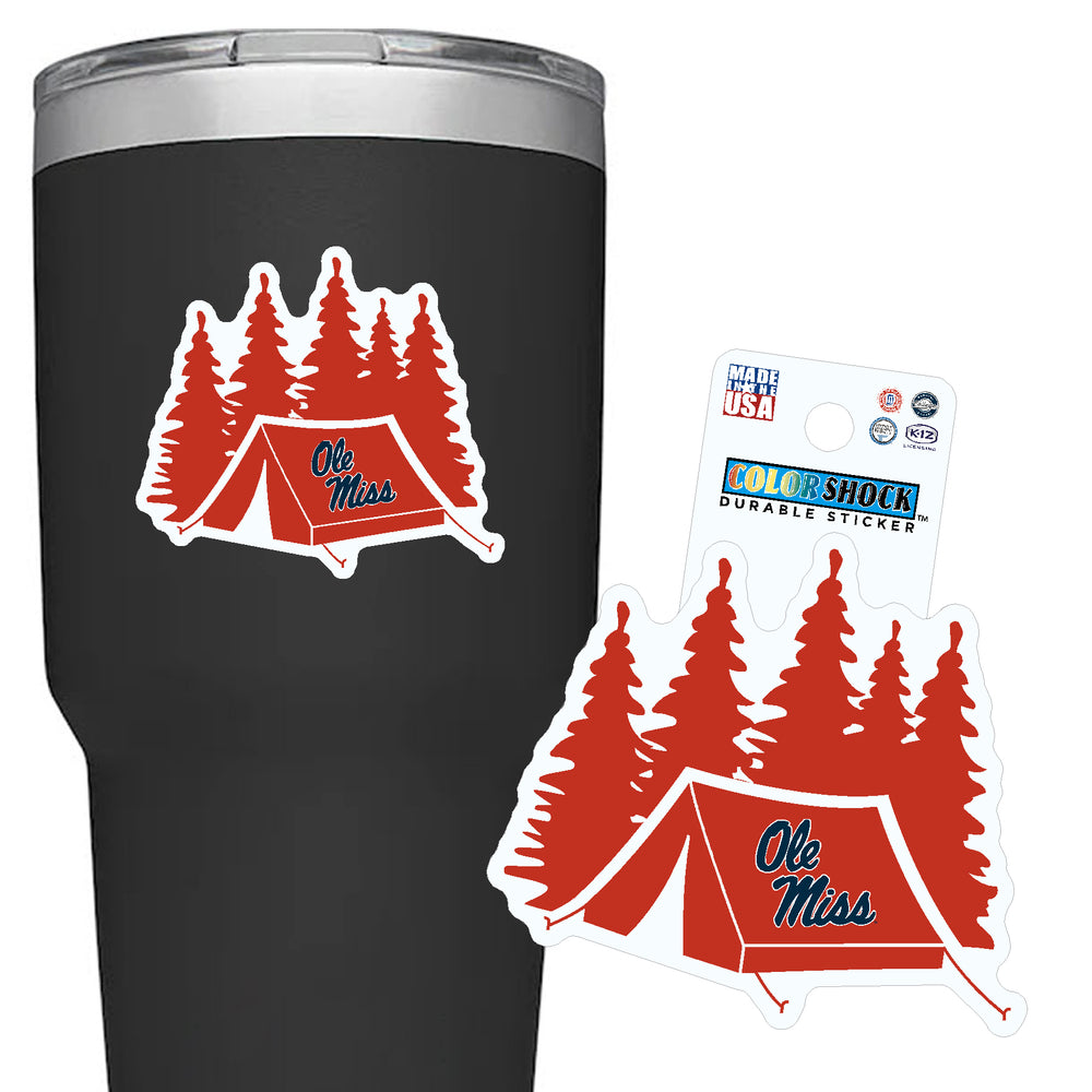 Color Shock Ole Miss Camping Sticker