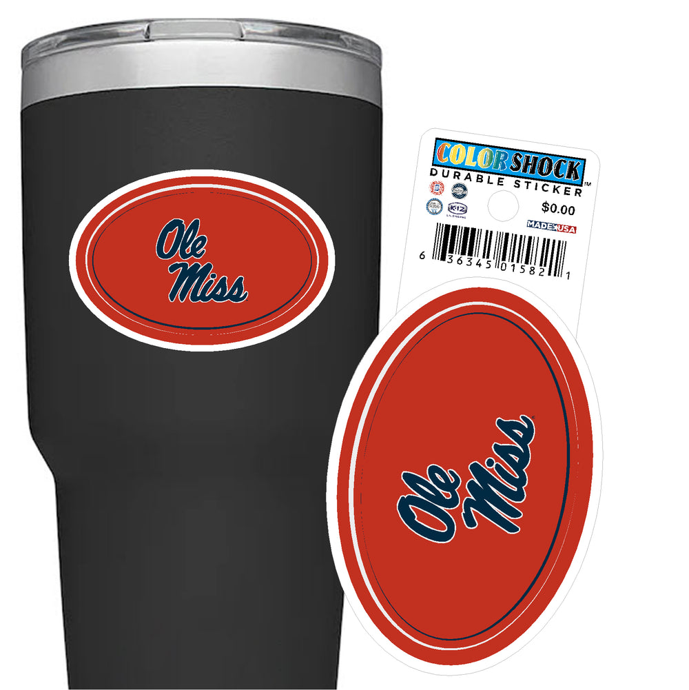 Color Shock Ole Miss Oval Sticker