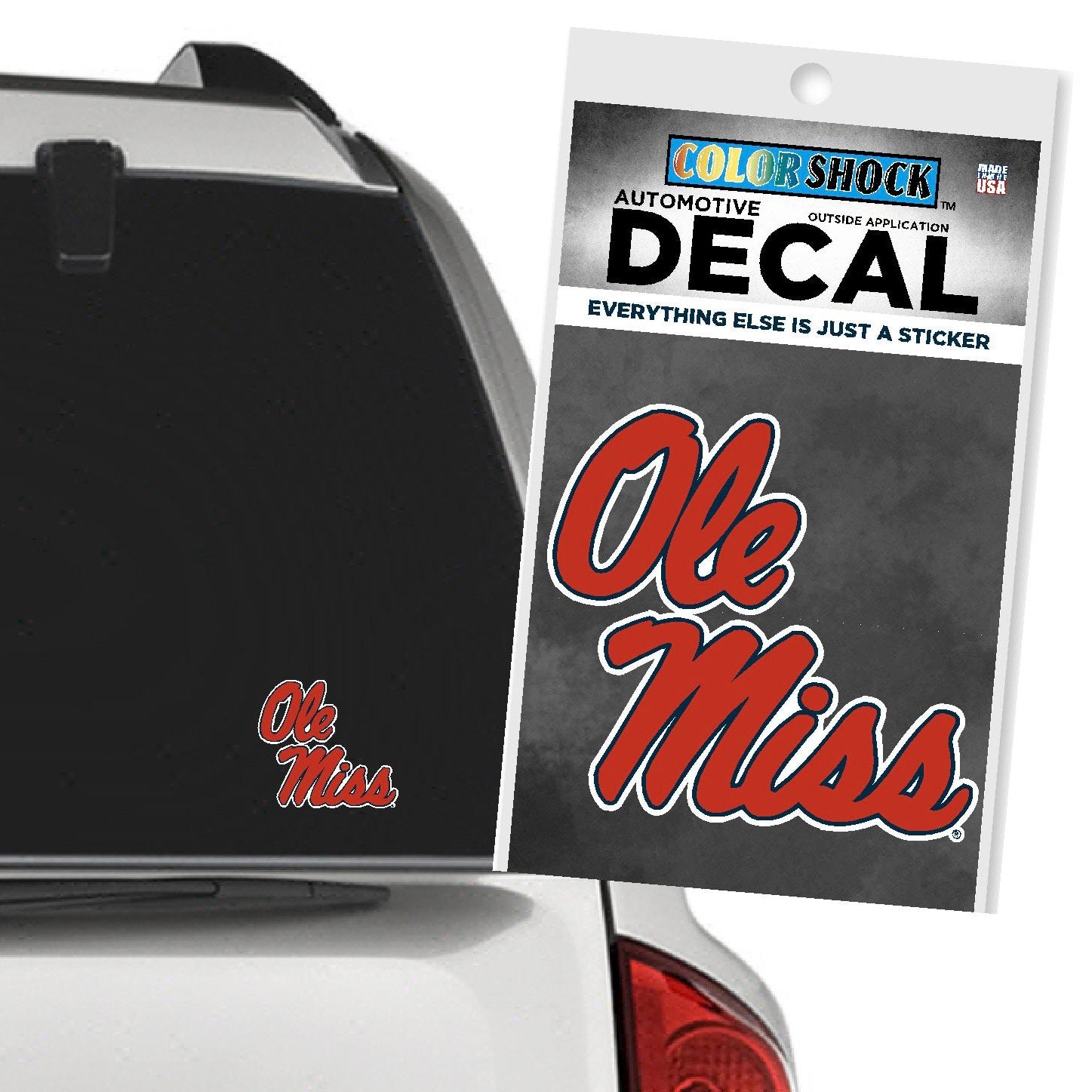 Ole Miss Color Shock Decal for Auto or Gear