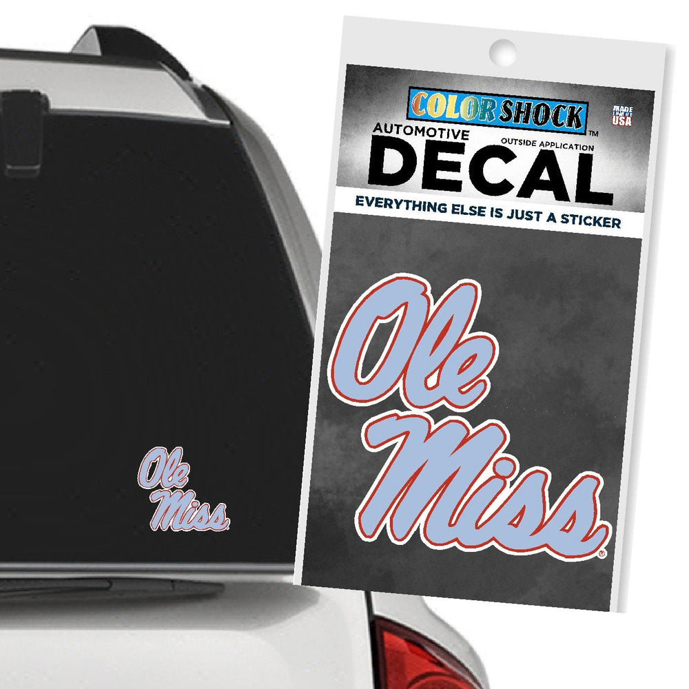 Ole Miss Color Shock Powder Blue Decal for Auto or Gear