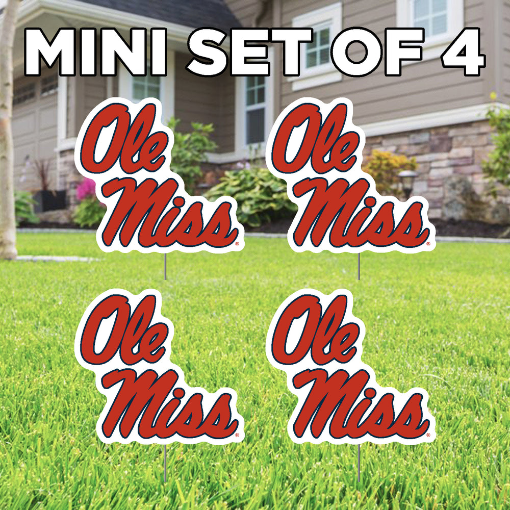 Ole Signs Ole Miss Mini Yard Signs Set of 4