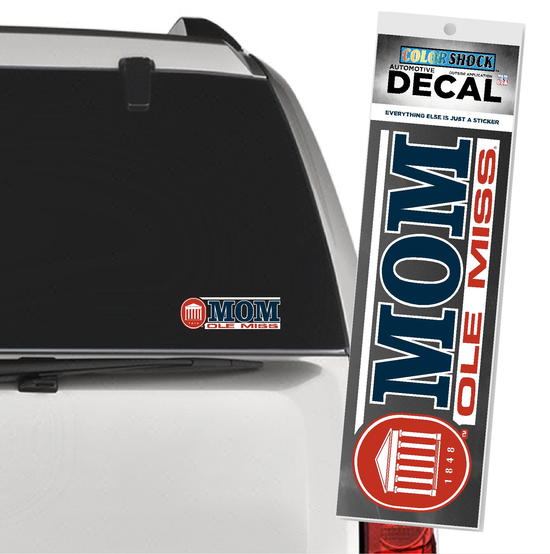 Color Shock Ole Miss Mom Decal for Cars