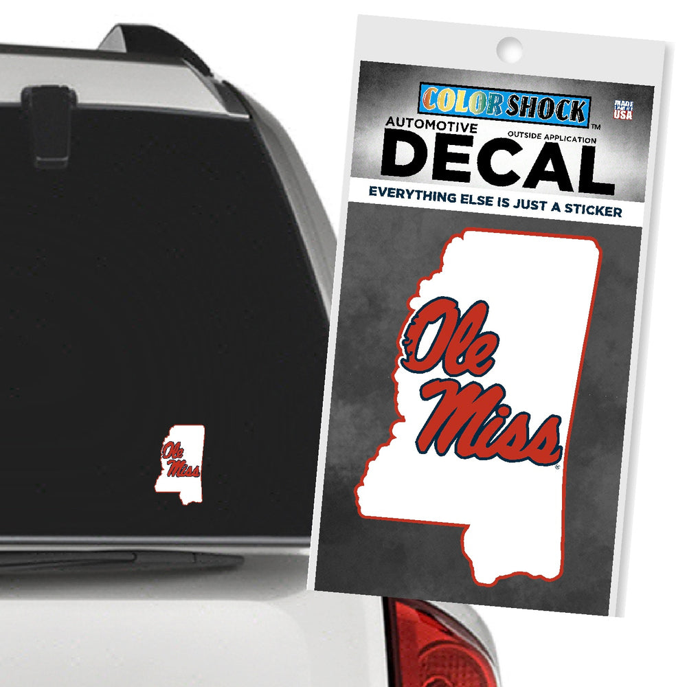 Ole Miss State of MS White Decal