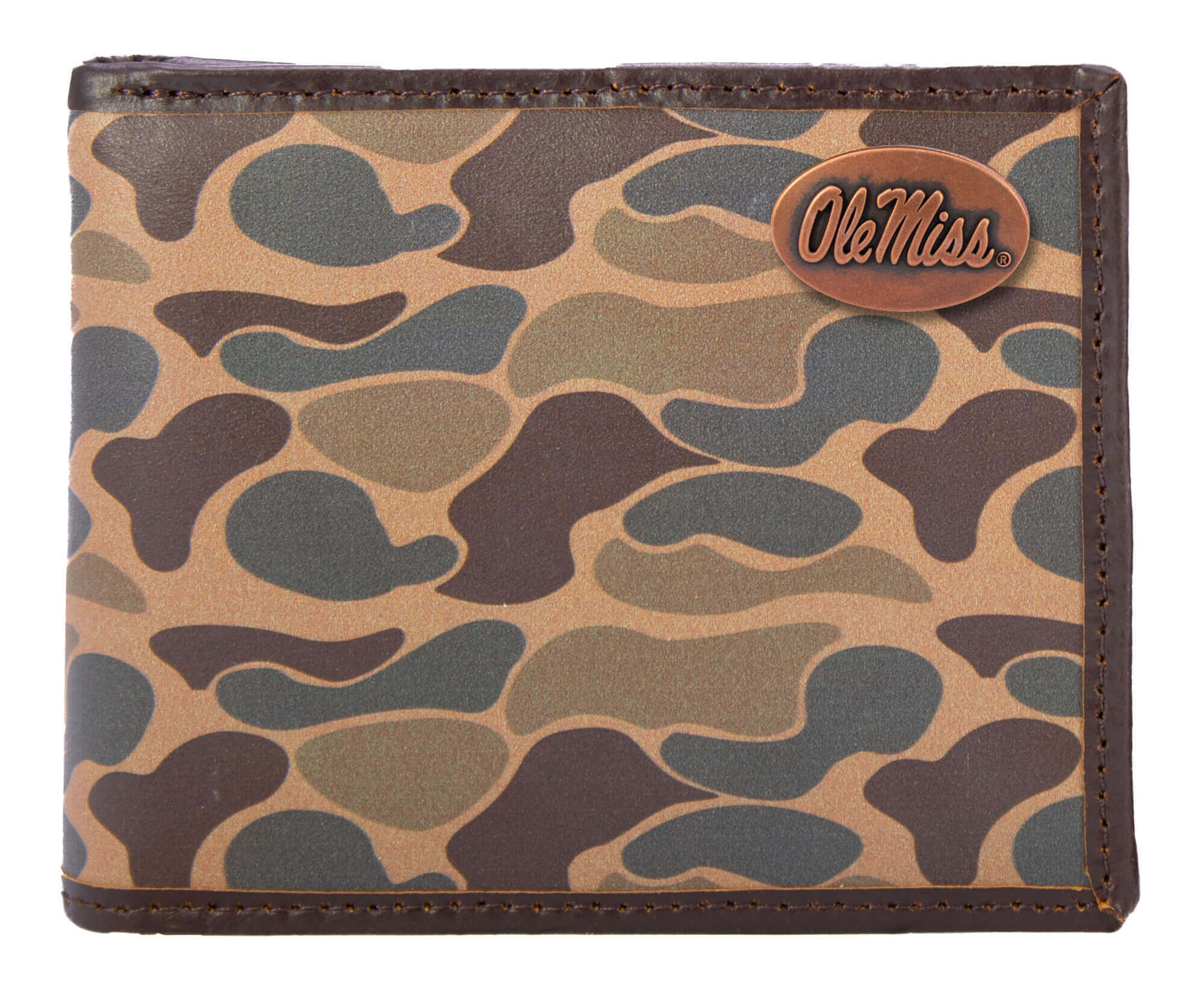Zep Pro Brown Camo Passcase Wallet-Ole Miss