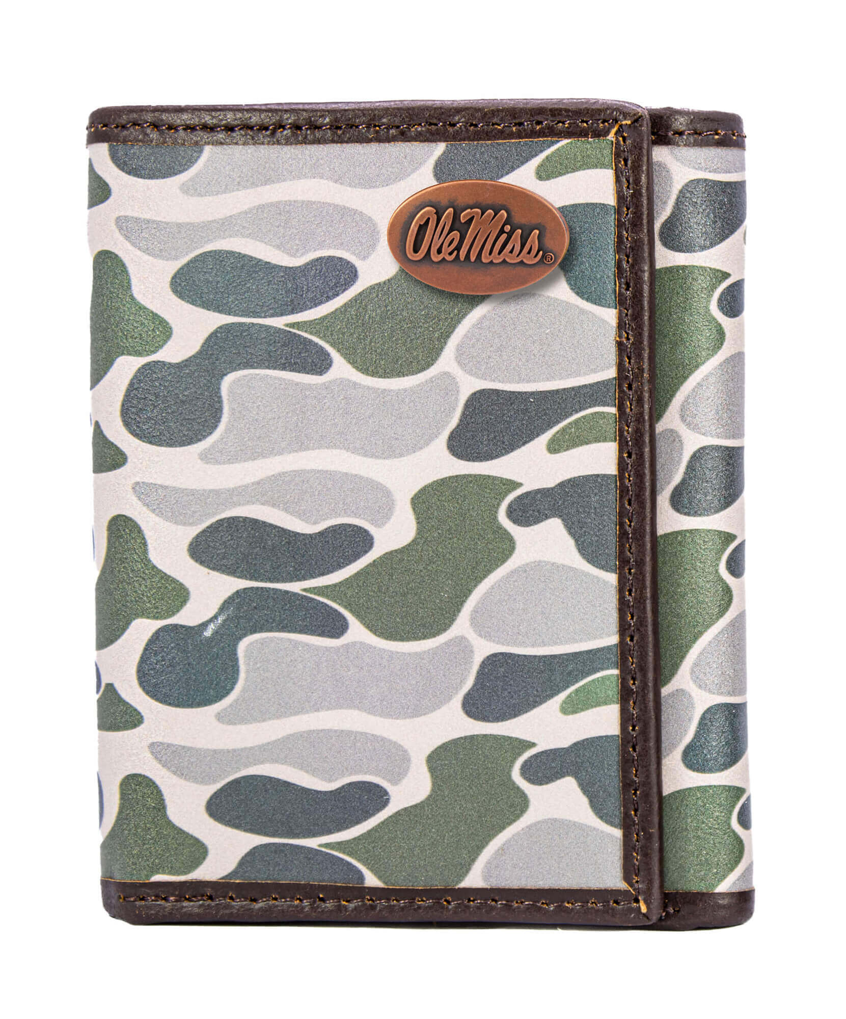 Zep Pro Green Camo Trifold Wallet-Ole Miss