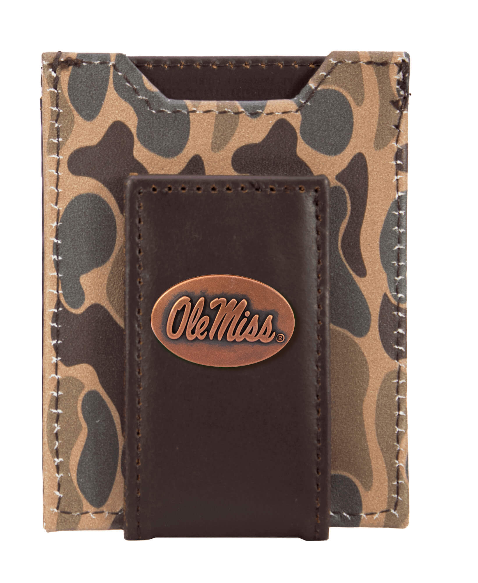 Zep-Pro Old School Brown Camo Front Pocket Wallet - Ole Miss