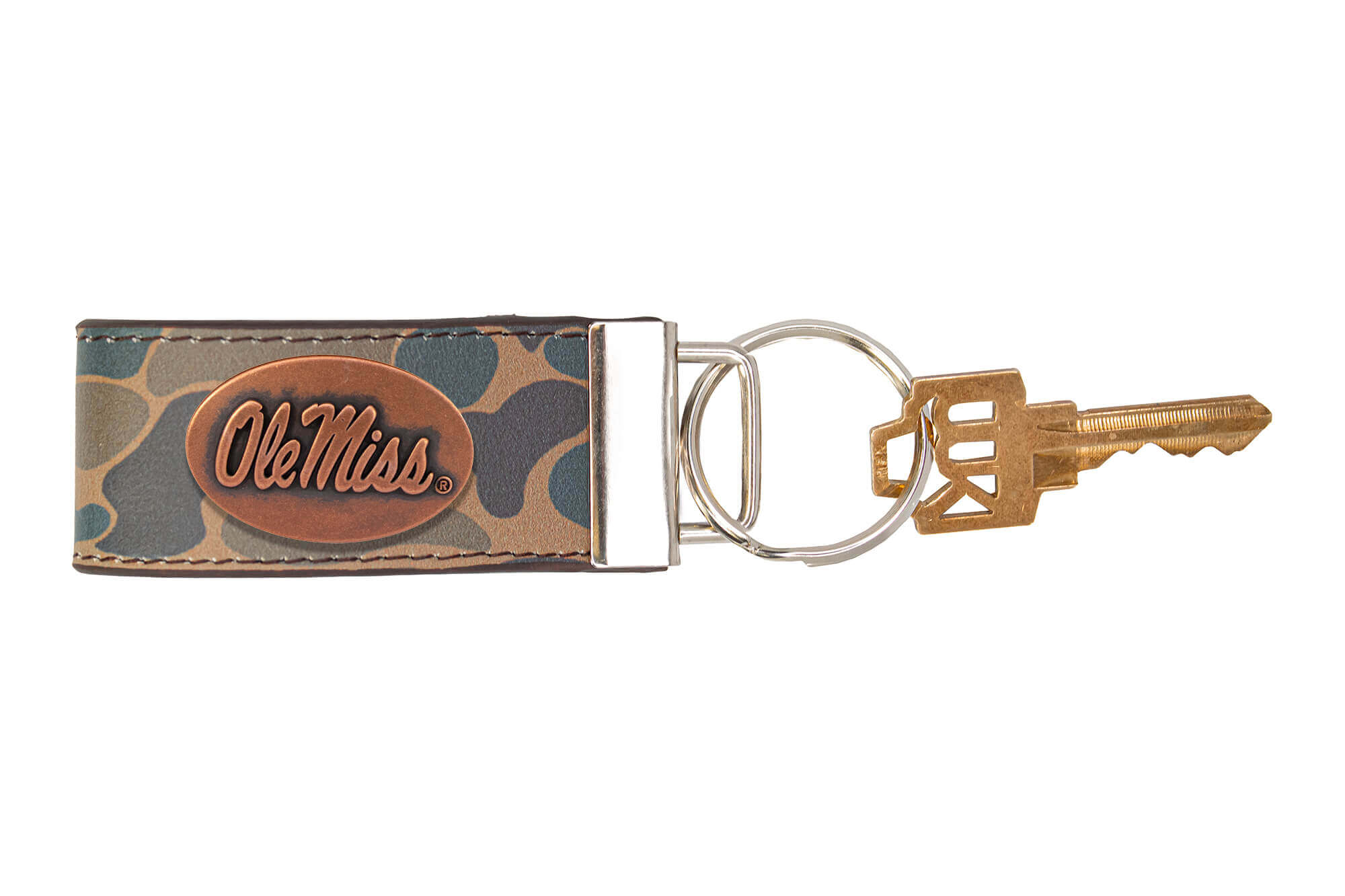 Zep Pro Brown Camo Loop Key Fob-Ole Miss