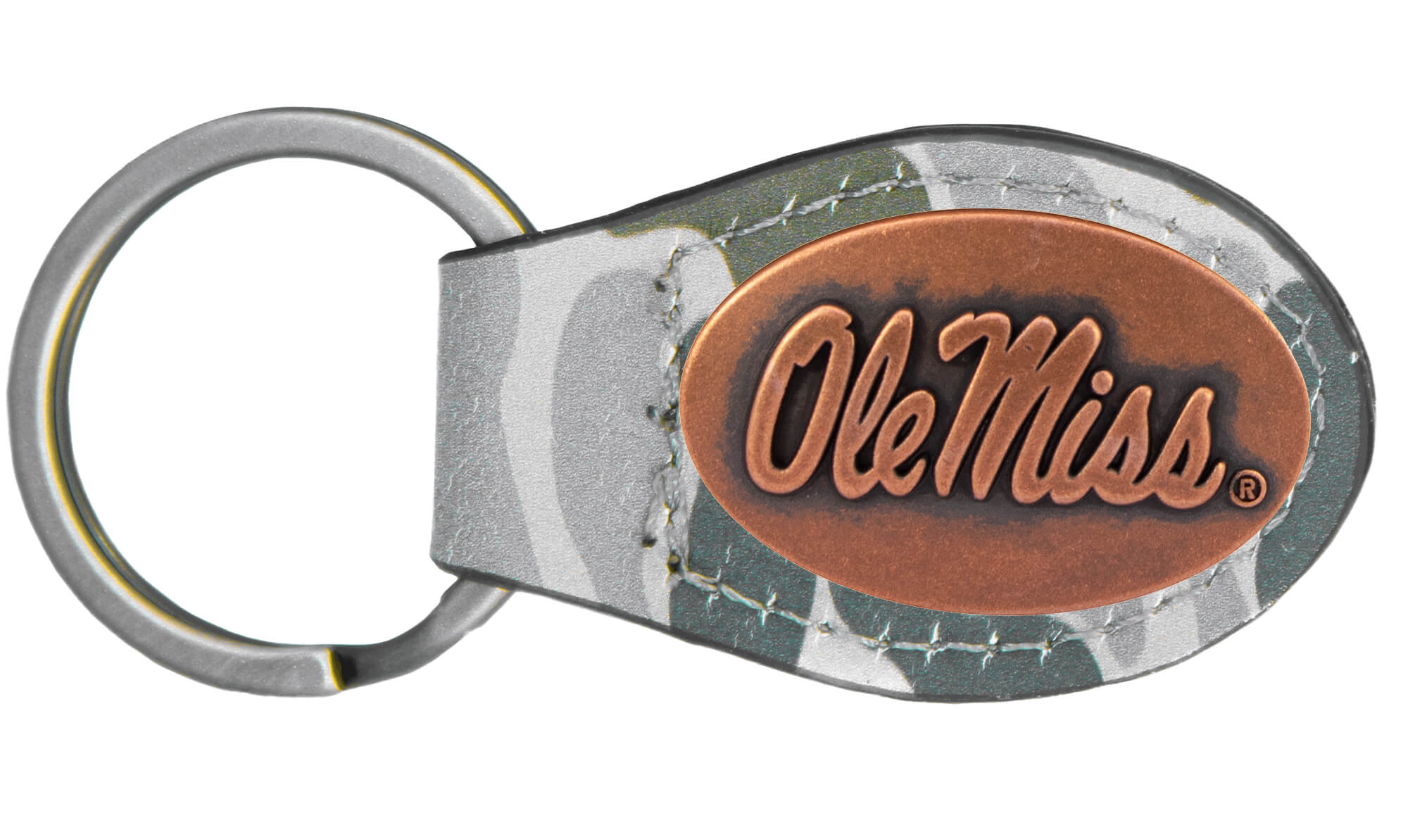 Zep Pro Green Camo Oval Key Fob-Ole Miss