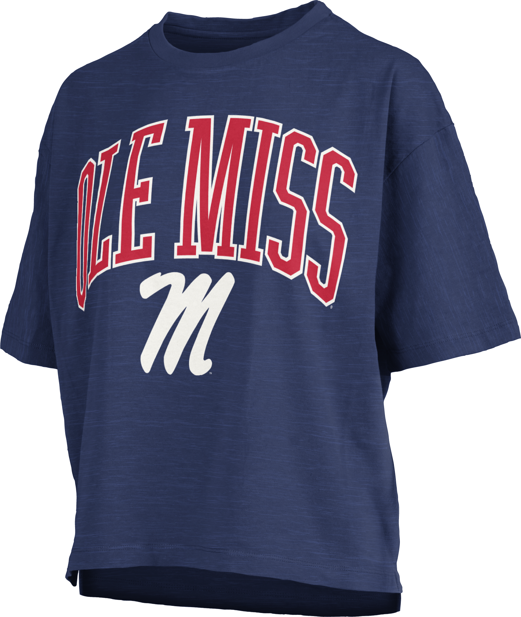 Pressbox Ole Miss Women's "Nelson" - Short Sleeve Crew Neck - Waist Length Oversize Top