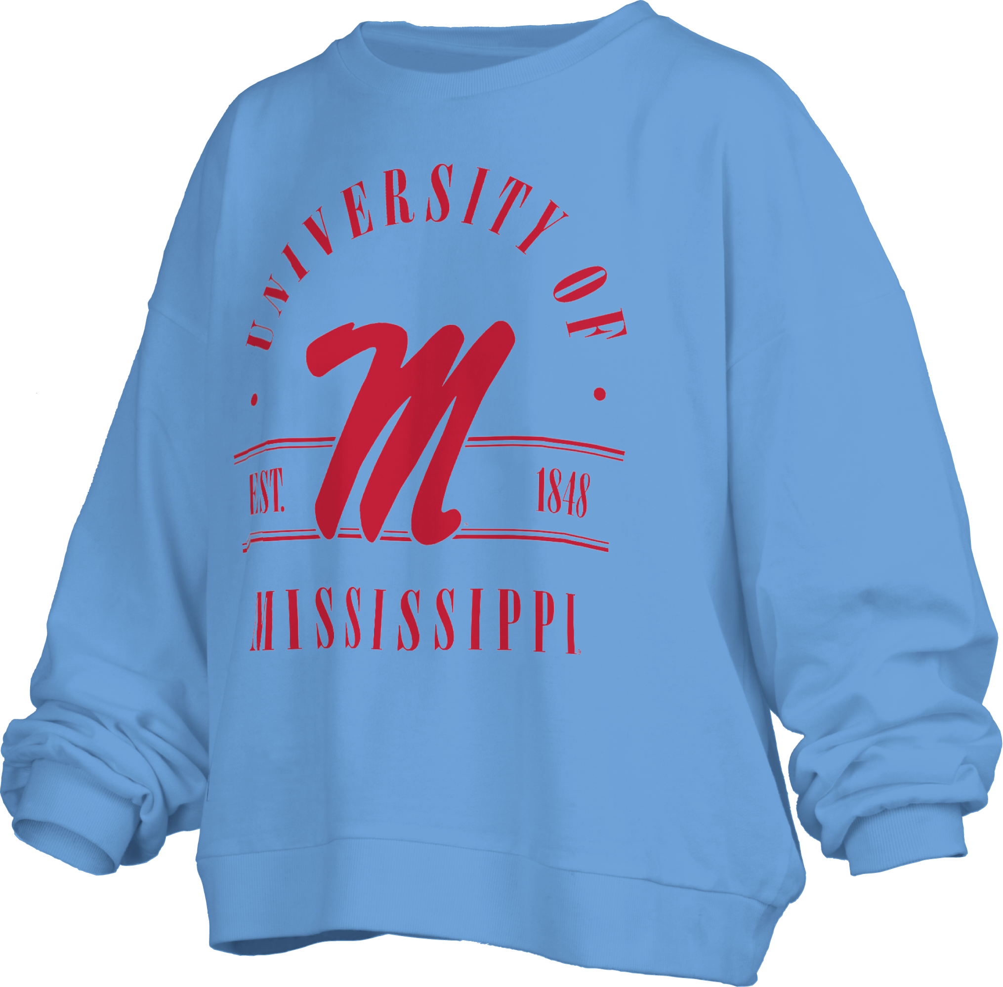 Pressbox Ole Miss Powder Blue Sloane Sweatshirt