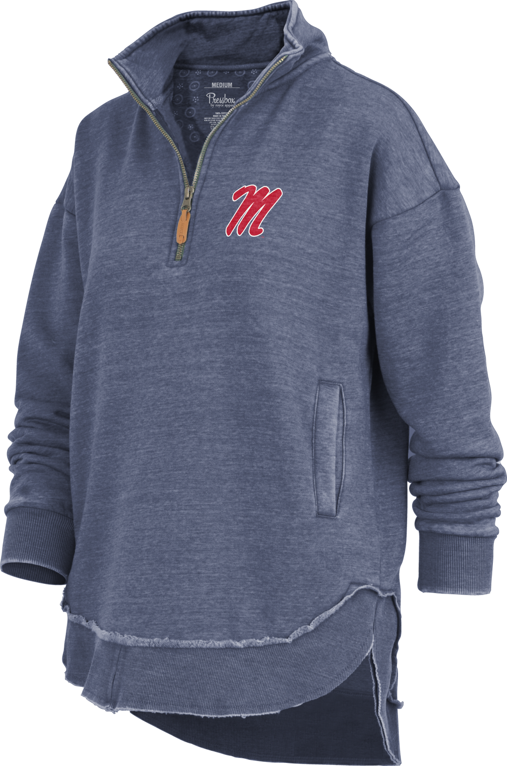 Pressbox Ole Miss Hi Low 1/4 Zip Sweatshirt