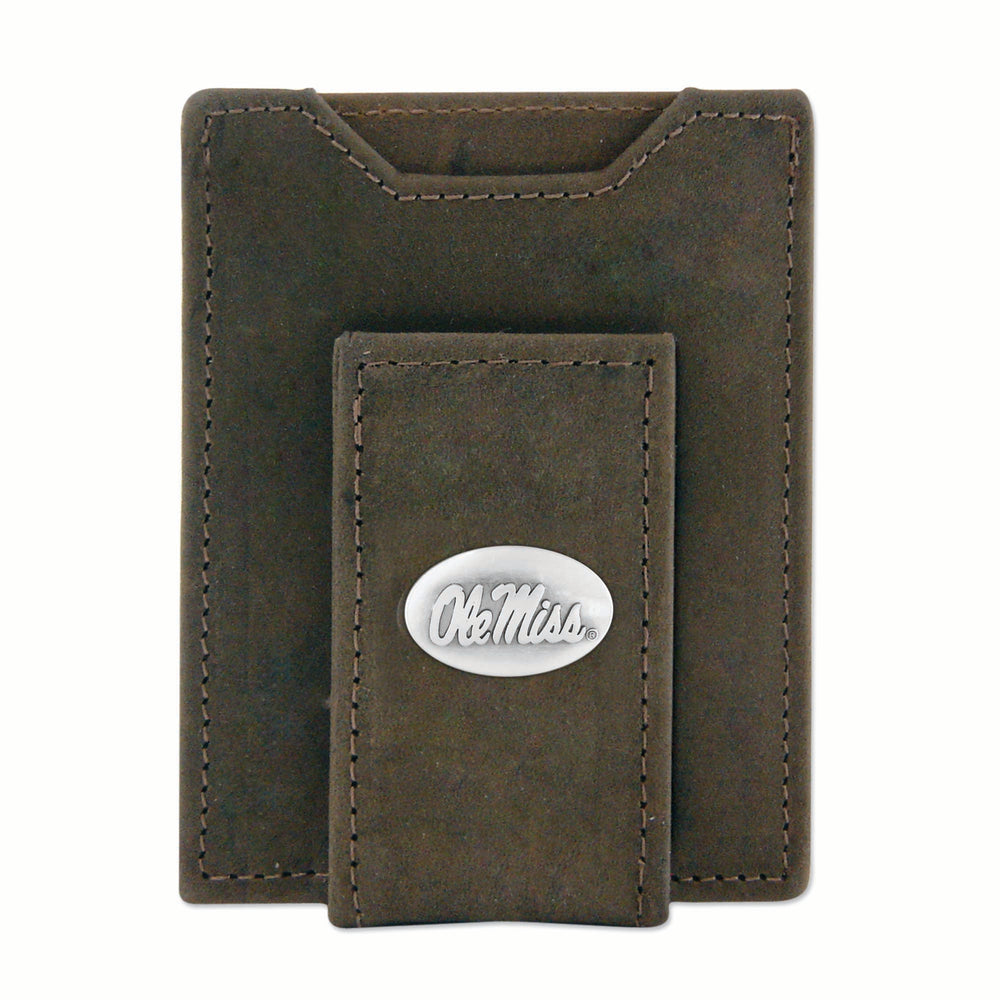 Zep Pro Ole Miss Men's Brown Crazy Horse Front Pocket Wallet