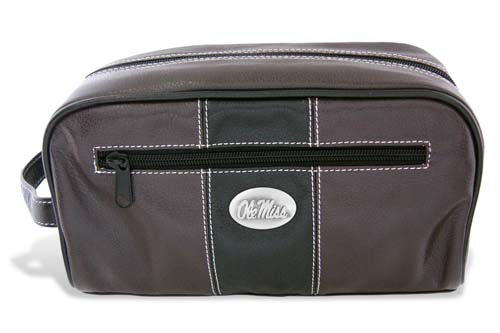 Zep Pro Ole Miss Dark Brown Leather Toiletry Bag