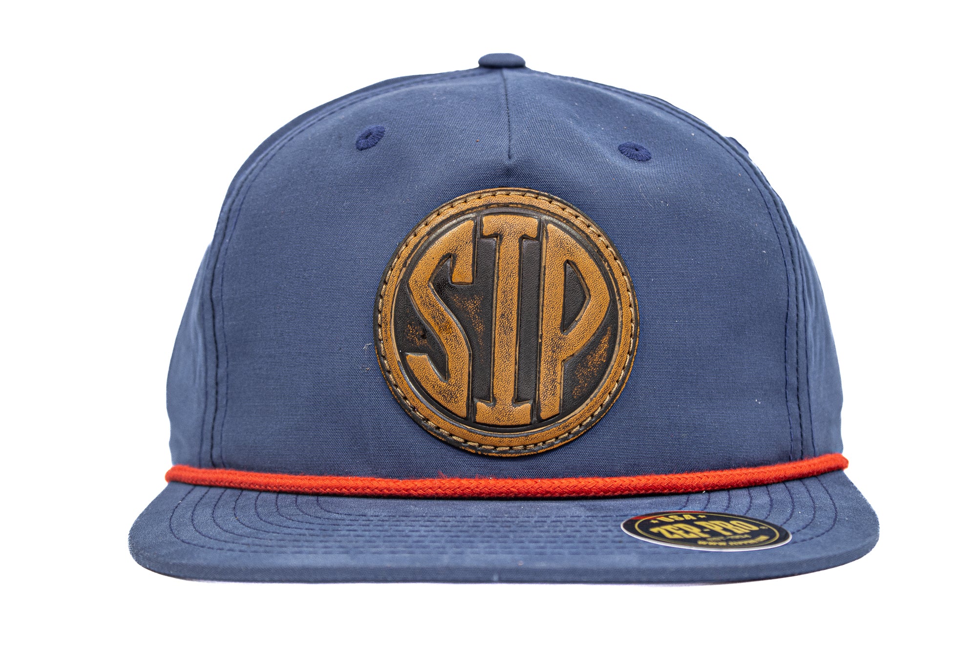 Zep-Pro Ole Miss Rope Hat with Circle SIP Leather Patch - Navy