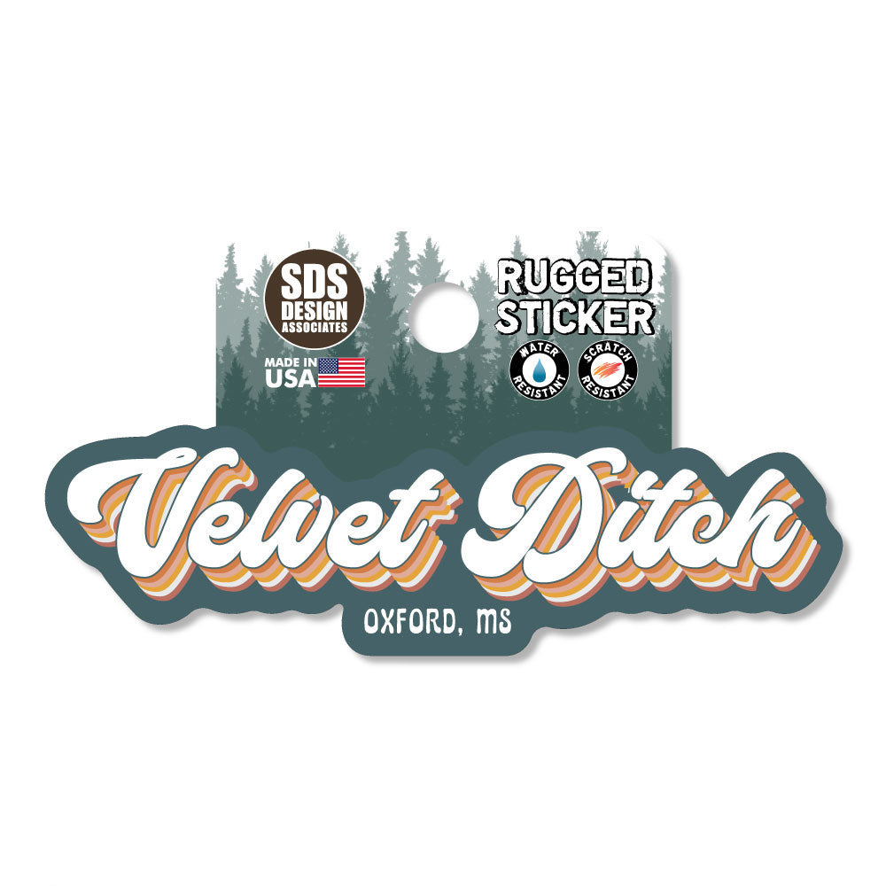 Velvet Ditch Shadow Script Rugged Sticker