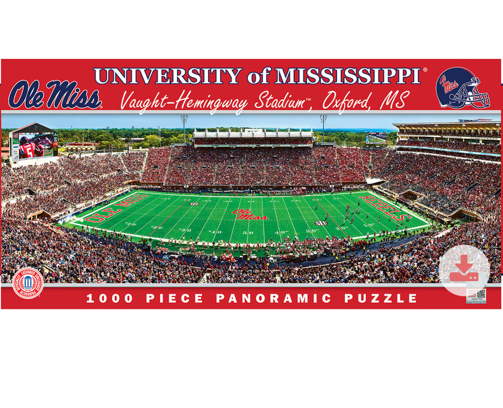 Ole Miss Rebels 1000 Piece Stadium Panoramic Jigsaw Puzzle