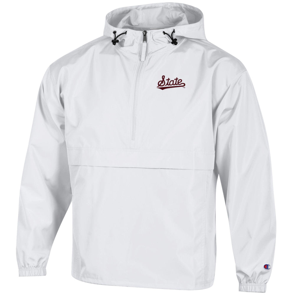 Champion Mississippi State Pack N Go Jacket with Embroidered State script - White