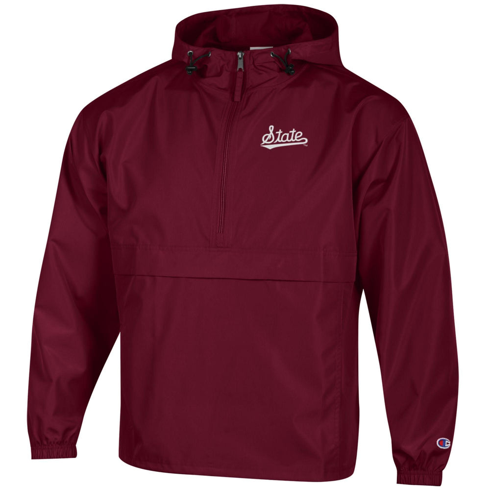 Champion Mississippi State Pack N Go Jacket with Embroidered State script - Maroon