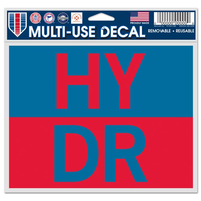Wincraft HYDR Powder Blue/Red Decal; 5.5 X5.75
