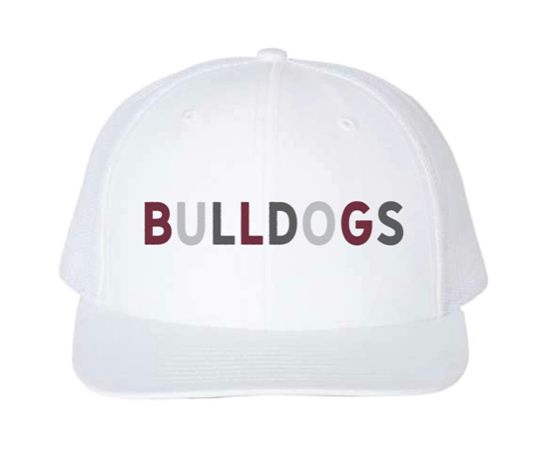 MSU “Bulldogs” Embroidered Adjustable White Trucker Hat