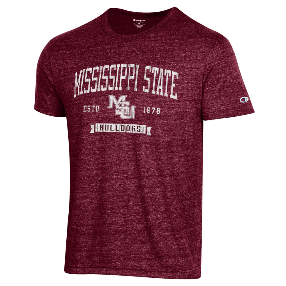 Champion MS State Maroon Bulldogs Tri Blend Tee