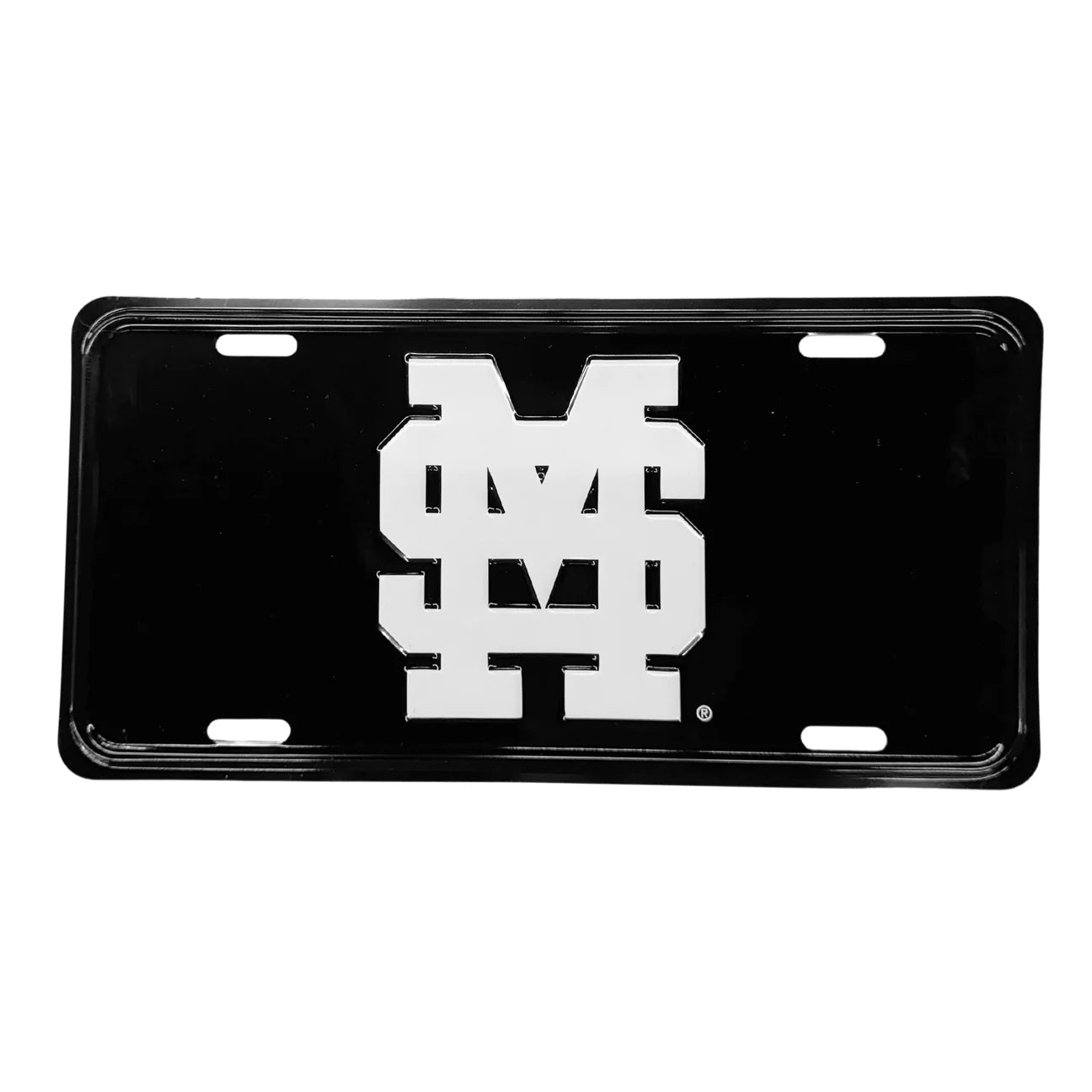 M over S Black Aluminum Car Tag