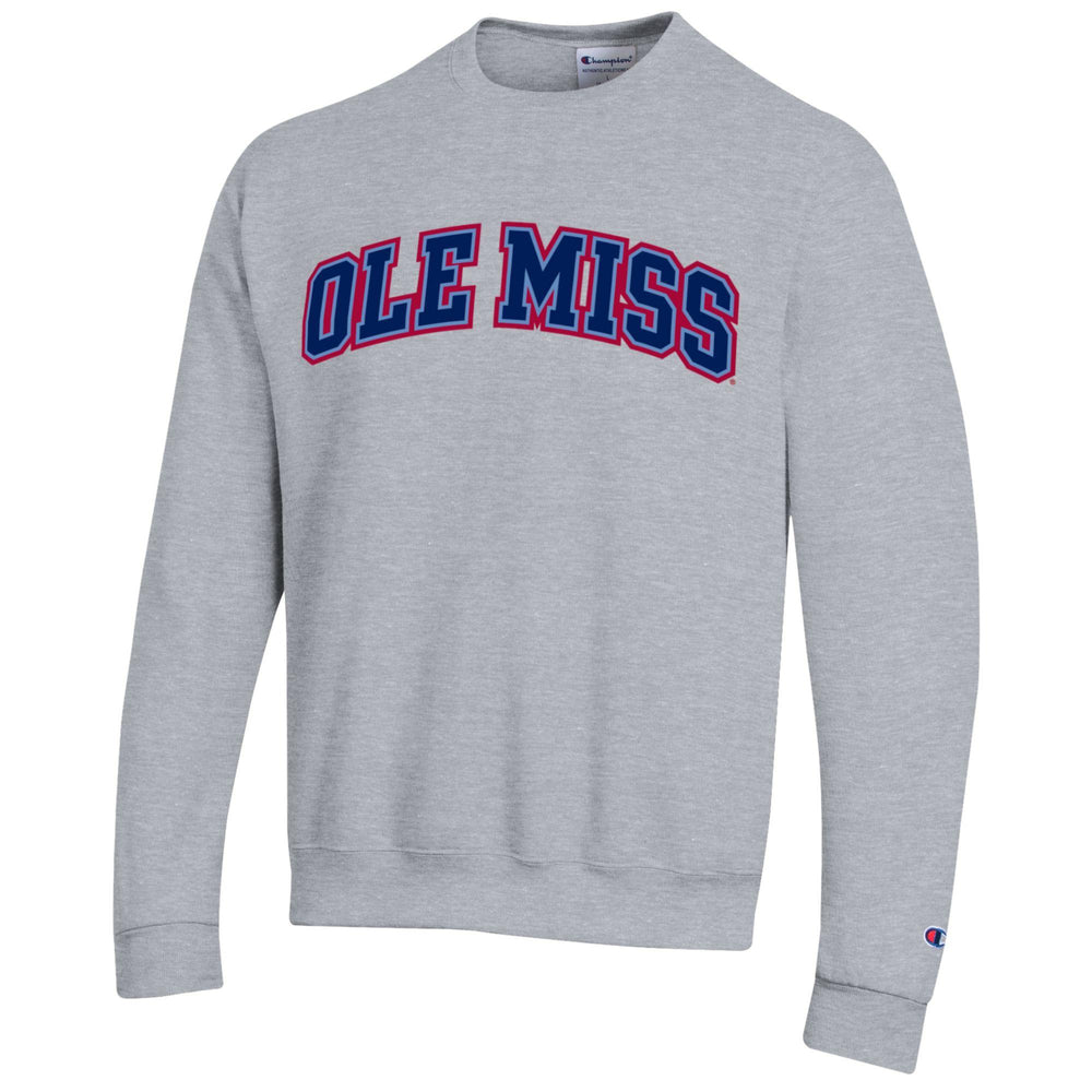 Champion Ole Miss Applique Sweatshirt - Grey with Navy Accents