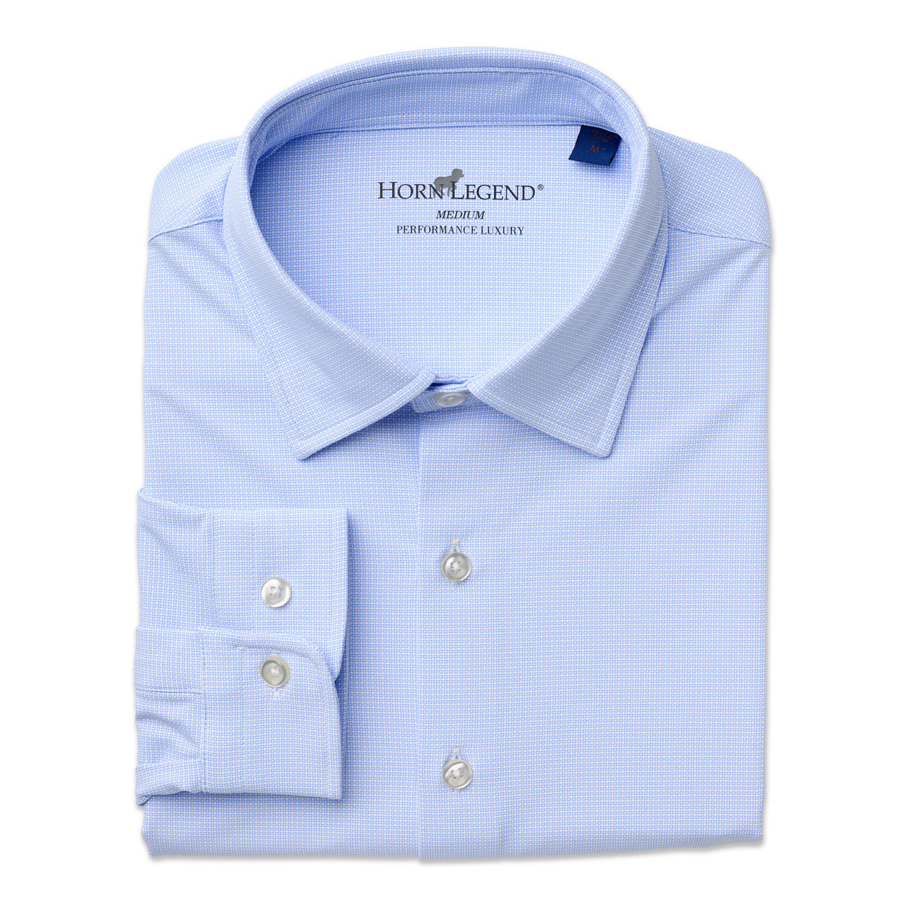 Horn Legend Uptown Spread Collar Hidden Button Performance Woven