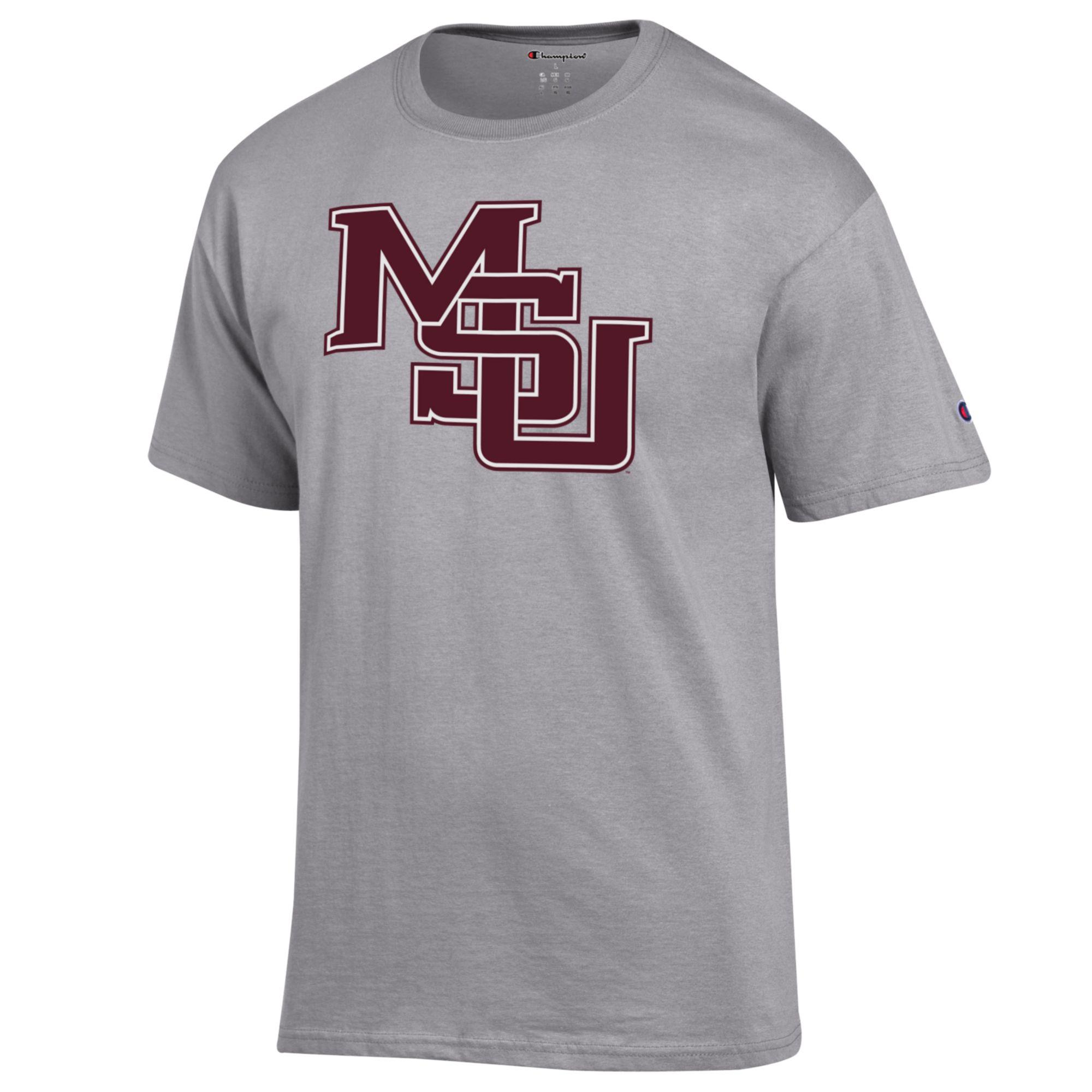 Mississippi State Tee - Grey with Interlocking MSU
