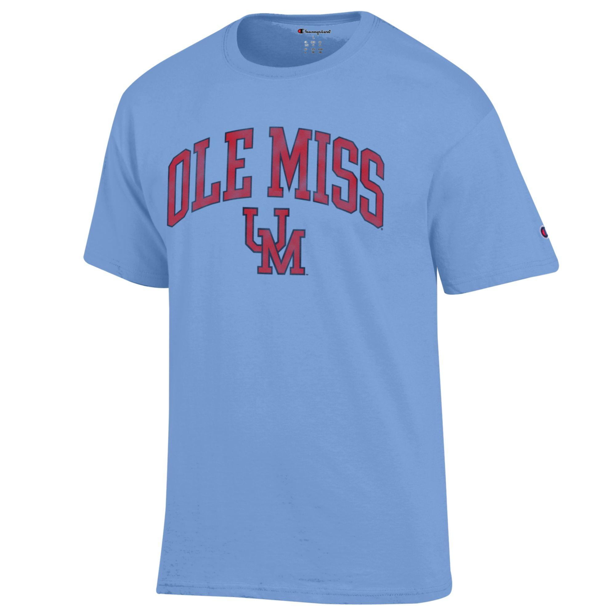 Ole Miss Tee - Powder Blue with Arch Ole Miss and UM