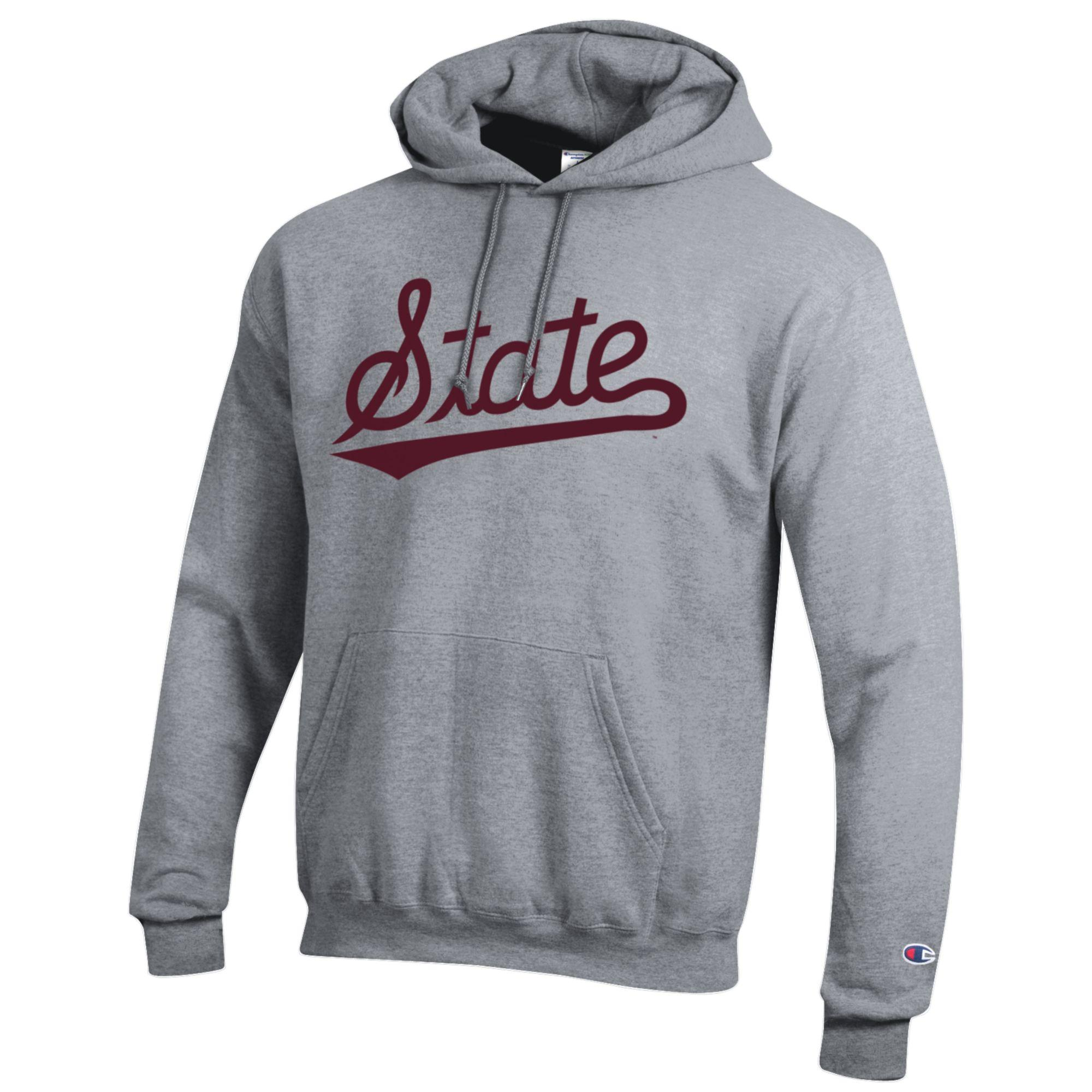 Mississippi State Hoodie - Grey with Maroon State Script